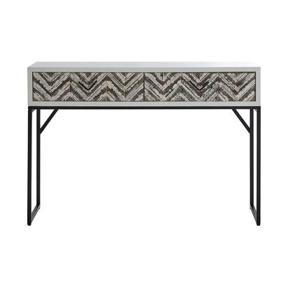 Grevia Rustic Chevron 2 Drawer Console Table
