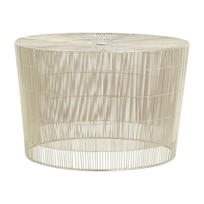 Templar Pewter Finish Cage Round Side Table