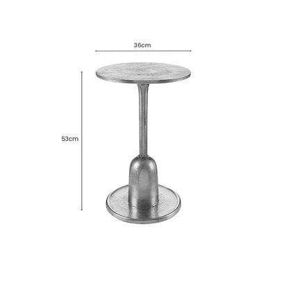 Halle Side Table With Silver Finish