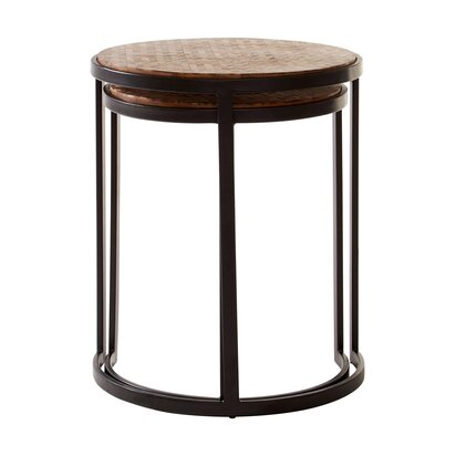 Halle Set of Two Chevron Design Nesting Tables