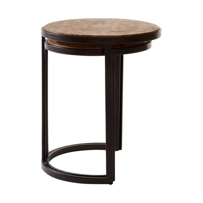 Halle Set of Two Chevron Design Nesting Tables