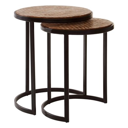 Prinell Set of Two Chevron Design Nesting Tables