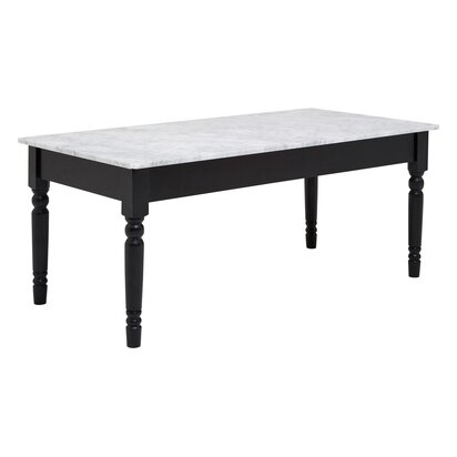 Cleincombe White Marble and Black Frame Coffee Table