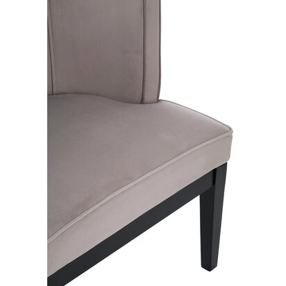 Niarcott Light Grey Velvet Curved Back Chair