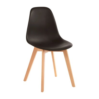 Veronmere Black Chair With Beech Wood Legs