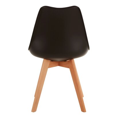 Veronmere Black Chair with Cushion and Beech Wood Legs