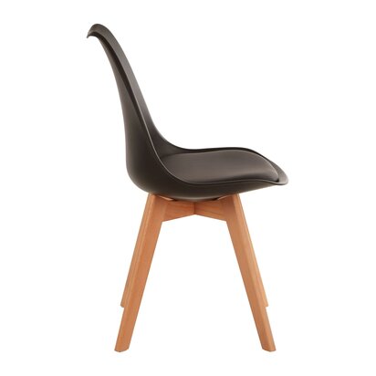Veronmere Black Chair with Cushion and Beech Wood Legs