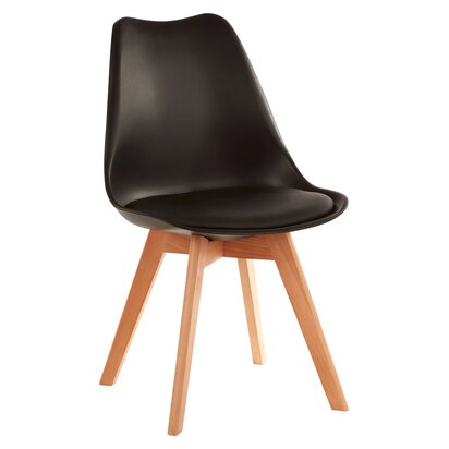 Veronmere Black Chair with Cushion and Beech Wood Legs