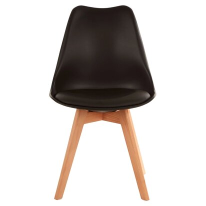 Veronmere Black Chair with Cushion and Beech Wood Legs