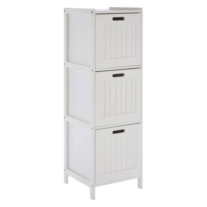Orelvia White Wood 3 drawer cabinet