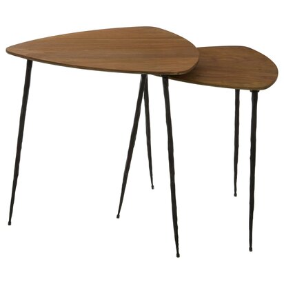 Gamelan Set Of 2 Oak Veneer Nesting Side Tables
