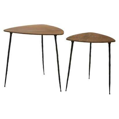 Theoervale Set Of 2 Oak Veneer Nesting Side Tables