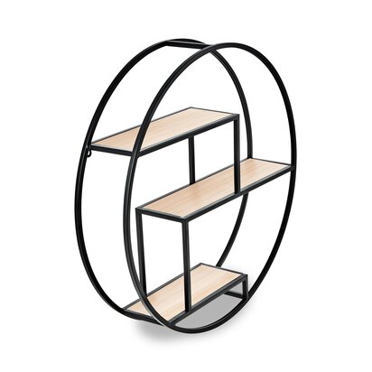 Brixton 3 Tier Round Metal Wall Shelf