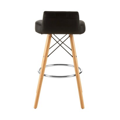 Stockholm Black Leather Effect Bar Stool