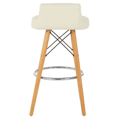 Stockholm White Leather Effect Seat Bar Stool