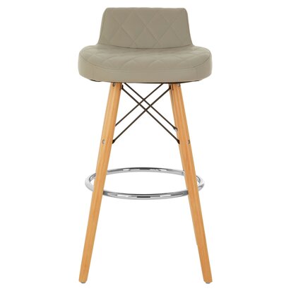 Stockholm Grey Leather Effect Seat Bar Stool