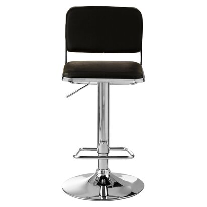 Veronmere Black Seat And Chrome Base Bar Stool
