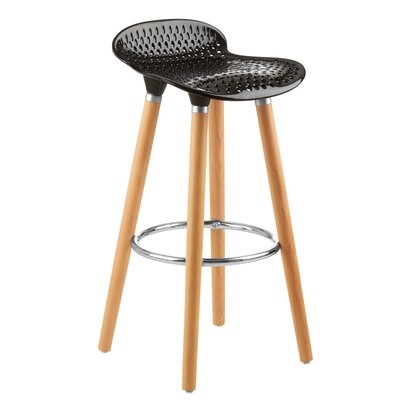 Veronmere Matte Black Bar Stool