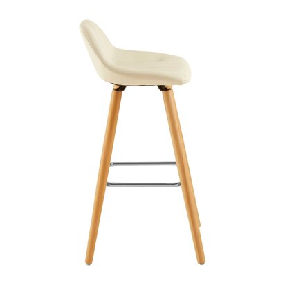Stockholm White Faux Leather Bar Stool