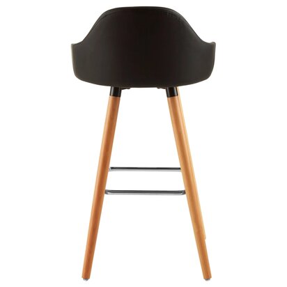 Veronmere Black Curved Backrest Bar Stool