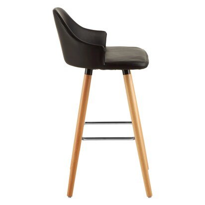 Veronmere Black Curved Backrest Bar Stool