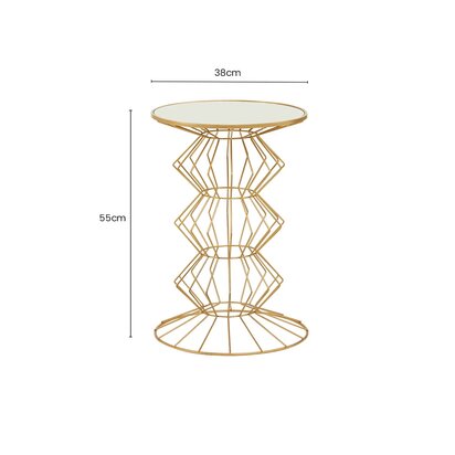 Yaxi Gold Finish Frame Table