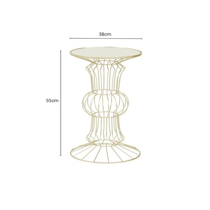Yaxi Light Gold Finish Frame Table