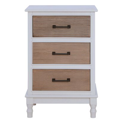 Heritage White Wooden Chest of 3 Drawer