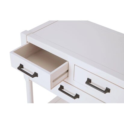 Heritage White Pearl Finish Wooden Console Table