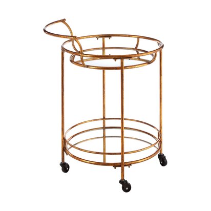 Talorbourne 2 Tier Gold Finish Drinks Trolley
