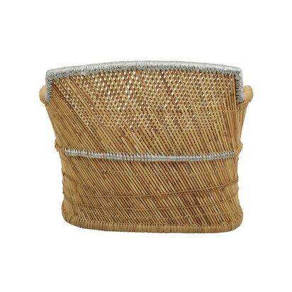 Reneora Two Seater Natural And Silver Woven Bamboo Small Sofa