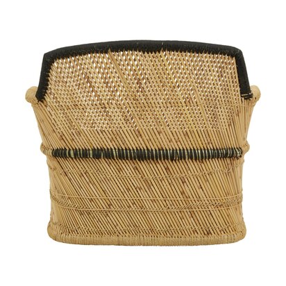 Reneora Two Seater Natural And Black Woven Bamboo Small Sofa