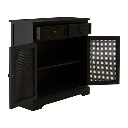 Noreton Black Wash Rattan and Wooden Two Door Sideboard