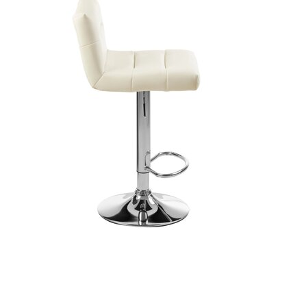 Baina White Seat Bar Stool With Chrome Base