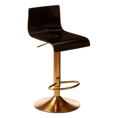 Clelcombe Black Acrylic Seat Bar Stool with Gold Base