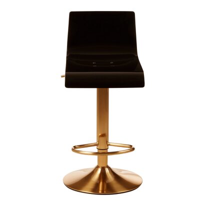 Clelcombe Black Acrylic Seat Bar Stool with Gold Base