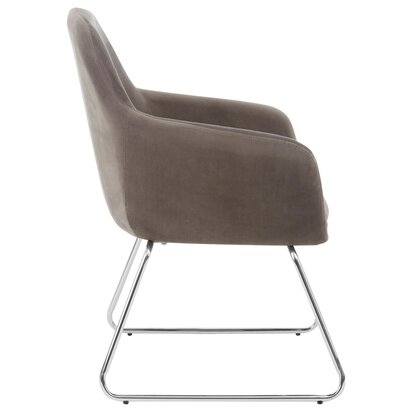 Veronmere Grey Velvet Dining Chair with Chrome Legs