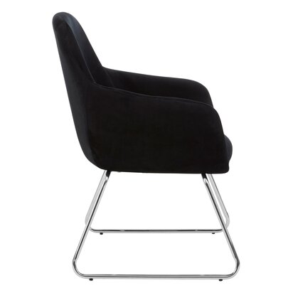 Veronmere Black Velvet Dining Chair with Chrome Legs