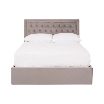 Oakarmont Grey Velvet Ottoman Bed Double