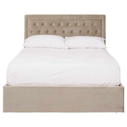 Oakarmont Mink Velvet Ottoman Double Bed