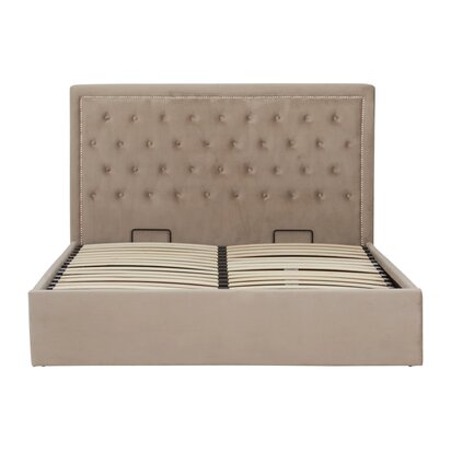 Oakarmont Mink Velvet Ottoman King Bed