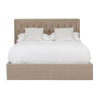 Oakarmont Mink Velvet Ottoman King Bed