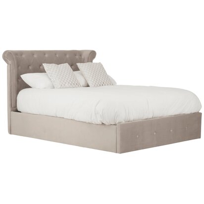 Flonham Mink Velvet Ottoman Double Bed