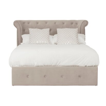 Flonham Mink Velvet Ottoman Double Bed