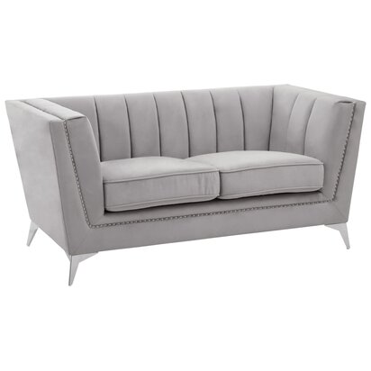 Renarana Two Seat Grey Velvet Sofa