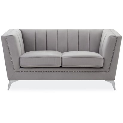 Renarana Two Seat Grey Velvet Sofa