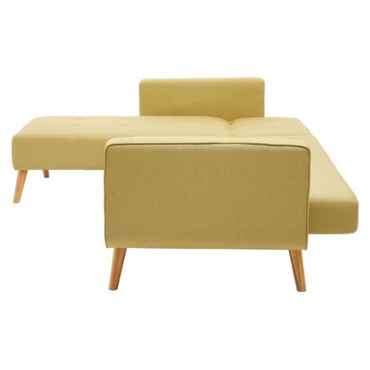 Renarana Hagen Olive Linen Corner Sofa Bed