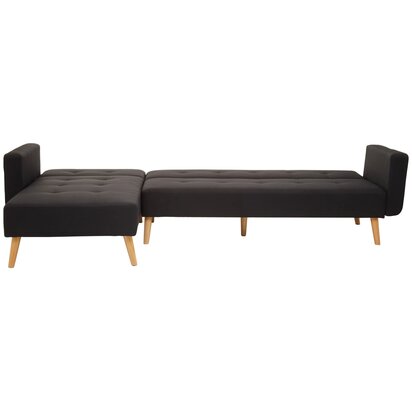 Renarana Hagen Black Linen Corner Sofa Bed