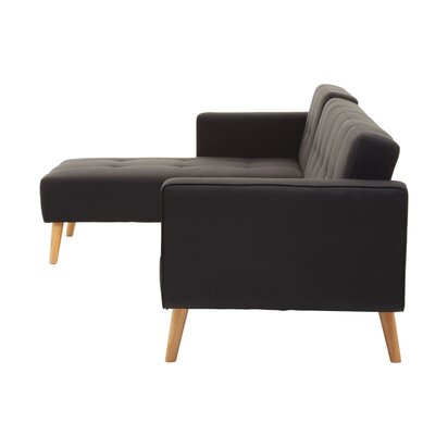 Renarana Hagen Black Linen Corner Sofa Bed