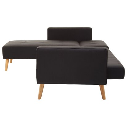 Renarana Hagen Black Linen Corner Sofa Bed
